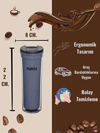 Mamma Maggie 2 Saat Sıcak Tutabilen Çift Katman Mug Bardak 450 ML.