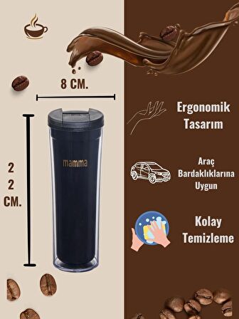 Mamma Maggie 2 Saat Sıcak Tutabilen Çift Katman Mug Bardak 450 ML.