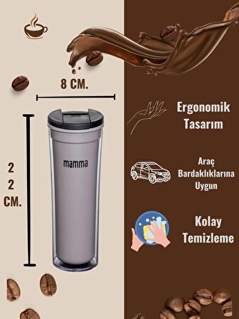 Mamma Maggie 2 Saat Sıcak Tutabilen Çift Katman Mug Bardak 450 ML.