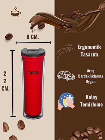 Mamma Maggie 2 Saat Sıcak Tutabilen Çift Katman Mug Bardak 450 ML.