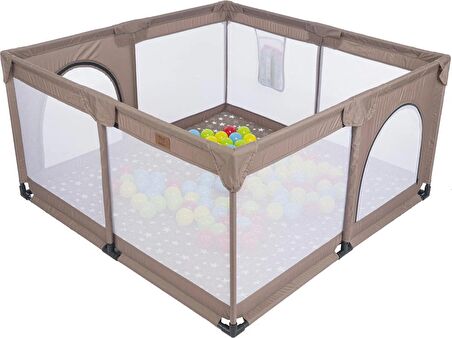 Mamma Playard Güvenli Bebek Ve Çocuk Oyun Alanı Oyun Parkı 125x125 Oyun Matı Ve Topları