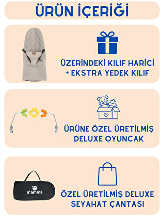 Mamma Deluxe Cotton Oyuncaklı Ana Kucağı + Ekstra Kılıf ve Seyahat Çantası