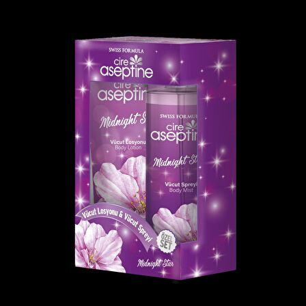 CİRE ASEPTİNE MİDNİGHT STAR VÜCUT LOSYONU 200ML + SPREY 200ML SET