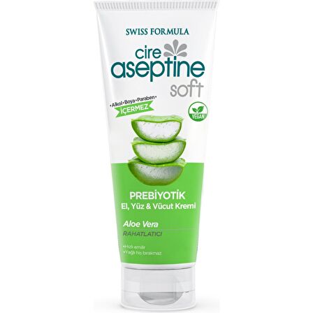 Cire Aseptine Soft Prebiyotik Aloe Vera El Yüz Ve Vücut Kremi 75 Ml