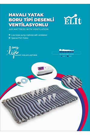 VİPSAĞLIK Havalı Yatak Boru Tipi Desenli Ventilasyon Özellikli