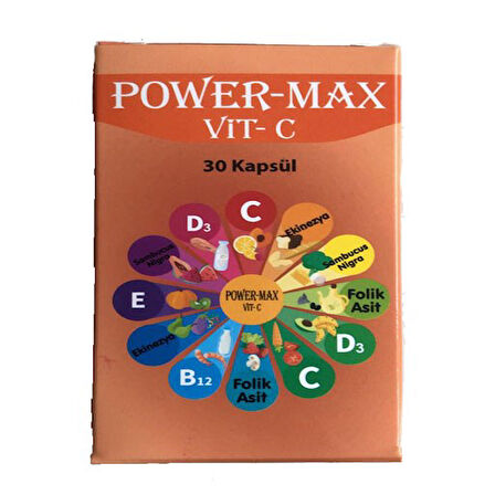 Power-Max Multi Vitamin Takviye Edici Gıda 30 kapsül 