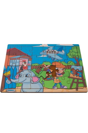 Ressam Fil Ve Arkadaşları Ahşap Puzzle (24 Parça)