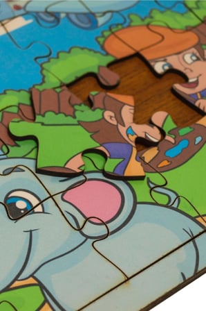 Ressam Fil Ve Arkadaşları Ahşap Puzzle (24 Parça)