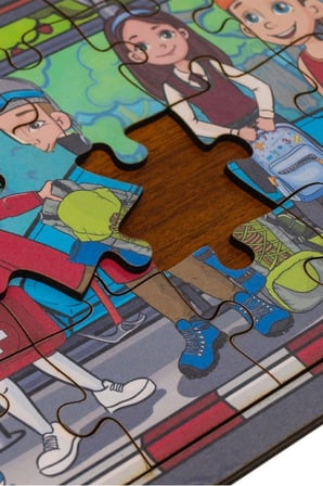 Çantalı Beşler Ahşap Puzzle (24 Parça)