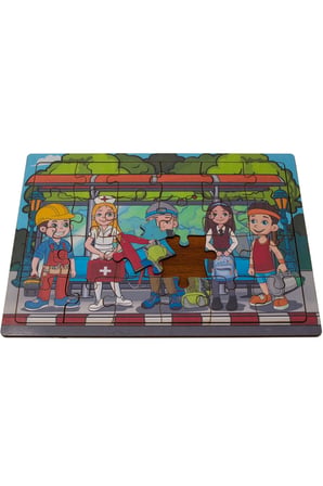 Çantalı Beşler Ahşap Puzzle (24 Parça)