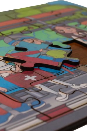Çantalı Beşler Ahşap Puzzle (24 Parça)