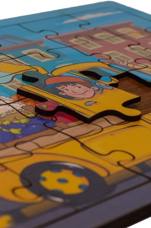 Manav Kamyoneti Ahşap Puzzle (24 Parça)