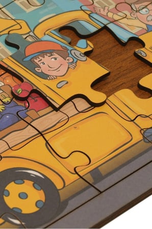 Manav Kamyoneti Ahşap Puzzle (24 Parça)