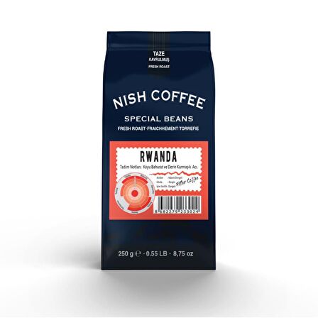 Nish Kahve Filtre Kahve Nish Rwanda Sert İçim Rwanda Filtre Kahve 250 gr