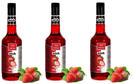 Nish Çilek Aromalı Şurup 3 x 700 ml