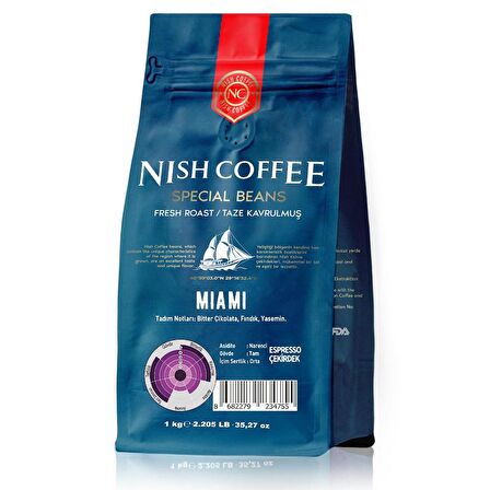 Nish Espresso Miami Kahve 1 Kg