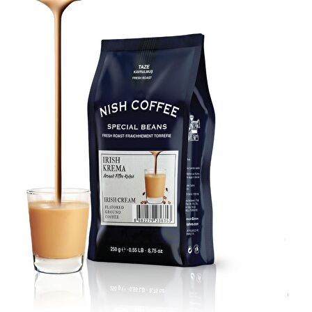 Nish Kahve Irish Cream Yumuşak İçim Öğütülmüş Filtre Kahve 250 gr