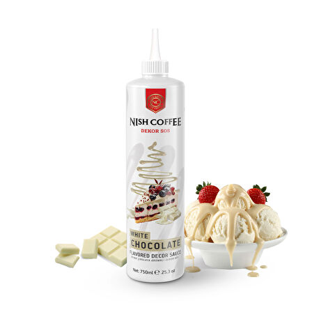 Nish Beyaz Çikolata Aromalı Dekor Sos 750 GR 
