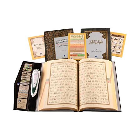 Kabe Desenli Kuran Okuyan Kalem Seti -  Cami Boy Karton Kutulu