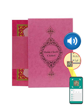 Rahle Boy 30 Cüz Kur'an-ı Kerim (Pembe, Karton Kapak, Kutulu)