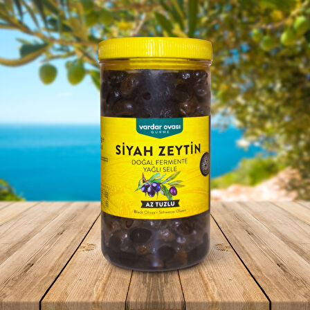 Doğal Fermente Yağlı Sele Az Tuzlu Siyah Zeytin M-S 1000 g