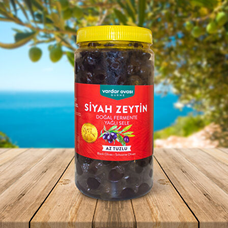 Doğal Fermente Yağlı Sele Az Tuzlu Siyah Zeytin (Özel Ürün) XL-2XL 1000 g