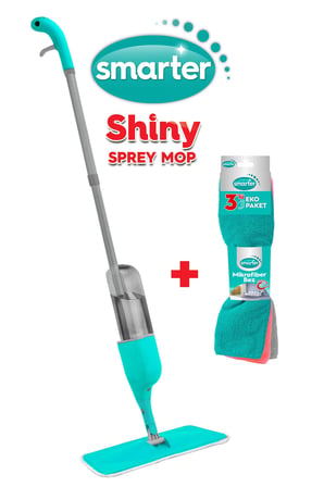 SMARTER SHINY SPREY MOP + MİKROFİBER 3 LÜ TEMİZLİK BEZİ SET