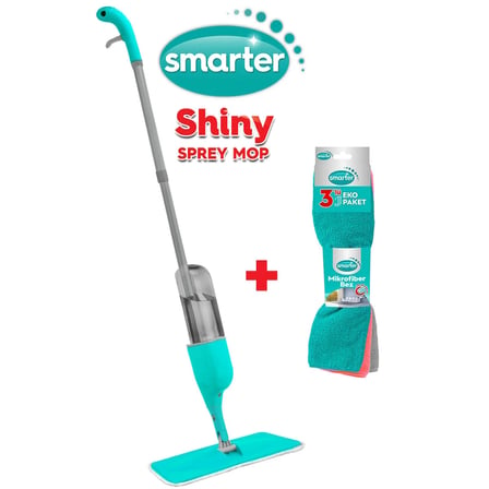 SMARTER SHINY SPREY MOP + MİKROFİBER 3 LÜ TEMİZLİK BEZİ SET