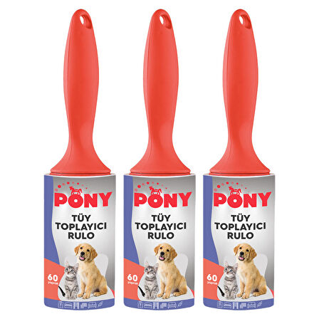 PONY TÜY TOPLAYICI RULO 3 LÜ SET KEDİ KÖPEK