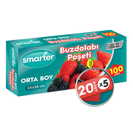 Smarter 5x20'li Orta Boy Buzdolabı Poşeti