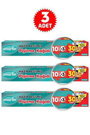 SMARTER 3 PAKET ( 30 ADET X 3 ) YAĞLI PİŞİRME KAĞIDI HAZIR KESİLMİŞ