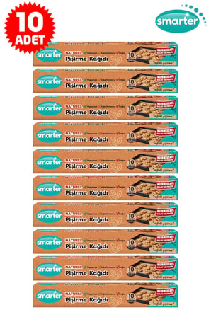 SMARTER Naturel Ağartılmamış 10 Paket Yağlı Pişirme Kağıdı 10 Lu X 10