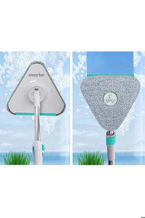 SMARTER AQUA MASTER + ÜÇGEN APARAT TEMİZ & KİRLİ SUYU AYIRMA ÖZELLİĞİ OTOMATİK TEMİZLİK SETİ MOP PASPAS CAM VE KÖŞE İÇİN