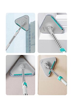 SMARTER AQUA MASTER + ÜÇGEN APARAT TEMİZ & KİRLİ SUYU AYIRMA ÖZELLİĞİ OTOMATİK TEMİZLİK SETİ MOP PASPAS CAM VE KÖŞE İÇİN