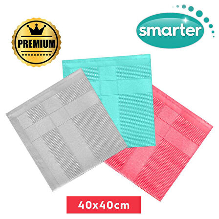 SMARTER PREMİUM 3'LÜ MİKROFİBER TEMİZLİK BEZİ (40x40)