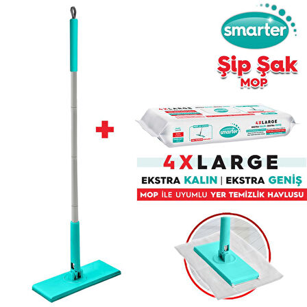 SMARTER ŞİP ŞAK MOP + YER HAVLUSU OTOMATİK EL DEĞMEDEN TÜM BEZLERLE UYUMLU TEMİZLİK SETİ PASPAS