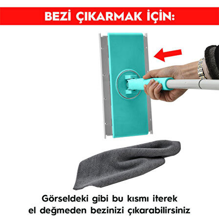 SMARTER ŞİP ŞAK MOP + YER HAVLUSU OTOMATİK EL DEĞMEDEN TÜM BEZLERLE UYUMLU TEMİZLİK SETİ PASPAS