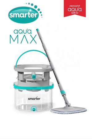 SMARTER Aqua Max ÖZEL SERİ ŞEFFAF Temiz & Kirli Suyu Ayırma Çift Kova Temizlik seti Mop Paspas
