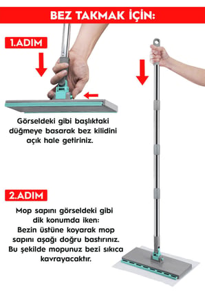 PONY Klik Mop El Değmeden Islak Havlu ve Bez Kullan At Islak Havlu ile Uyumlu