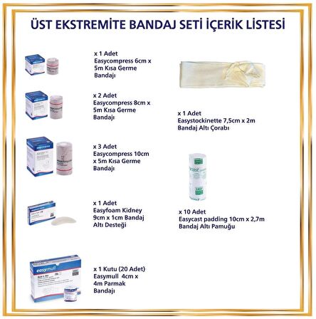 Lenf Ödem (ÜST EKSTREMİTE) Kompresyon Kol Bandaj Seti