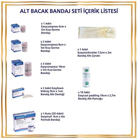 Lenf Ödem (ALT EKSTREMİTE) Alt Bacak Kompresyon Bandaj Seti