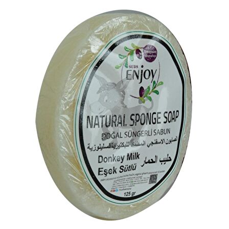 Suds Enjoy Doğal Süngerli Saf Eşek Sütü Sabunu 125 Gr El Yapımı