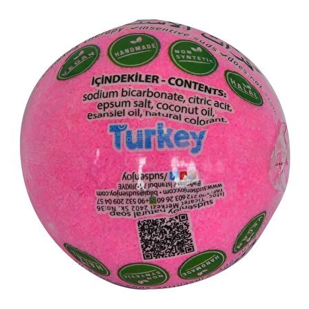 Pembe Düşler El Yapımı Banyo Bombası Banyo Topu Pembe 90-120 Gr