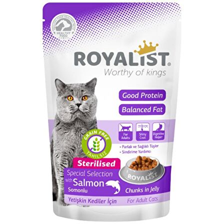 Royalist Somonlu Jelly Konserve Kısırlaştırılmış Kedi Maması 85 Gr