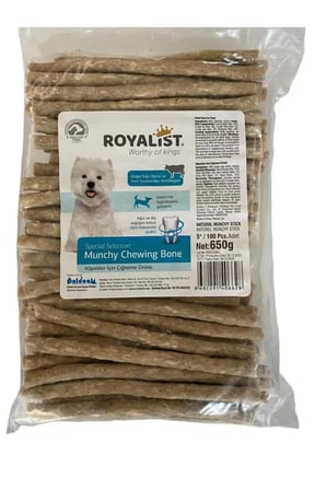 ROYALİST KÖPEKLER İÇİN ÇİĞNEME ÜRÜNÜ KÖPEK DOĞAL ÖDÜL KEMİĞİ 100 ADET
