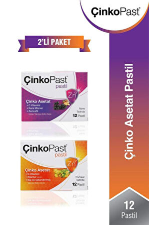 Çinkopast Portakallı 12 Pastil - Naneli 12 Pastil 2'Lİ SET- SKT:12/2027
