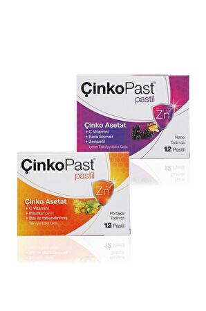 Çinkopast Portakallı 12 Pastil - Naneli 12 Pastil 2'Lİ SET- SKT:12/2027