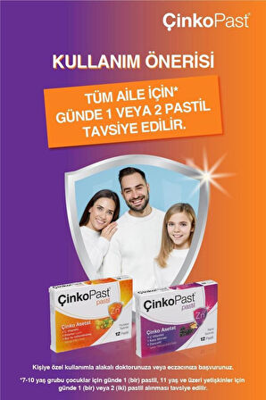 Çinkopast Portakallı 12 Pastil - Naneli 12 Pastil 2'Lİ SET- SKT:12/2027
