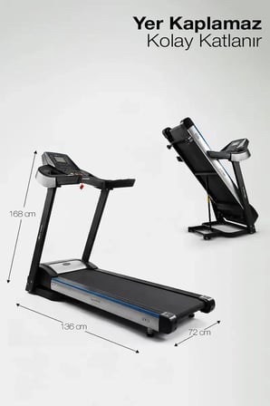 Proforce Axis Koşu Bandı, 3HP Motor, LCD ekran Katlanabilir, 0-16km/sa hız