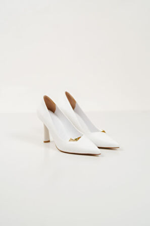 Cheto Beyaz Kadın İnce Topuklu Stiletto